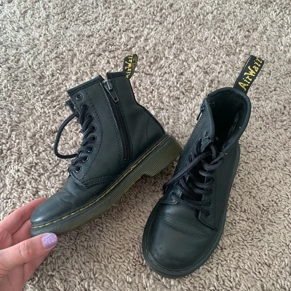 Dr Martens Pascal Moo Boots Black Leather Lace-Up Boots - Picture 7 of 16